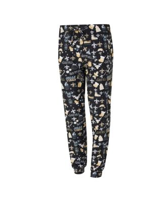 Women's 2-Piece Black New Orleans Saints Chestnut Long Sleeve T-Shirt and Pants Sleep Set