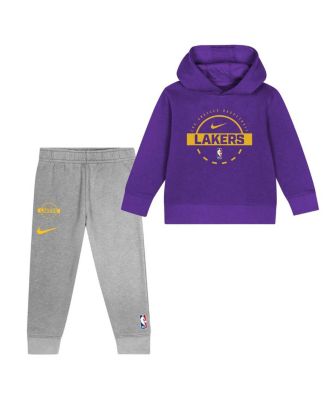 Nike - Toddler 2-Piece Purple Los Angeles Lakers Team Logo Club Fleece Hoodie and Sweatpants Set