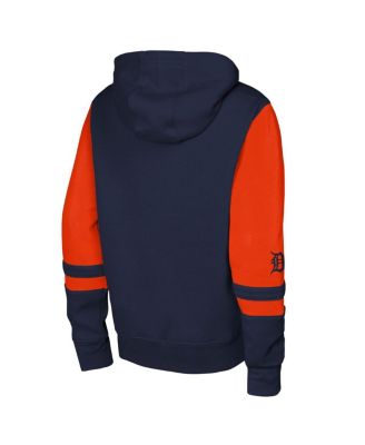 Big Boys and Girls Navy Detroit Tigers Stadium Color Block Full-Zip Hoodie