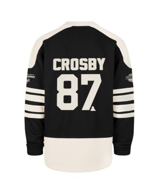 Men's Sidney Crosby Black Pittsburgh Penguins Player Name Number Sweep Check Eternal Lacer Sweatshirt