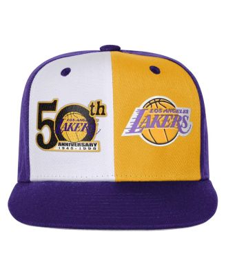 Big Boys and Girls Purple Los Angeles Lakers 50th Anniversary Duo Front Snapback Hat