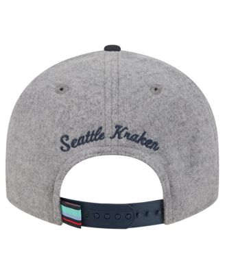 Men's Gray/Deep Sea Blue Seattle Kraken Wool Pin Low Profile 9FIFTY Snapback Hat