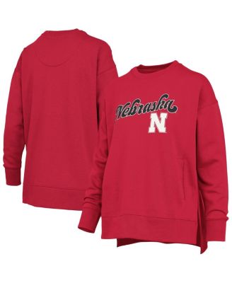 Pressbox - Women's Scarlet Nebraska Huskers Bonanza Chenille Harper Script Sweatshirt