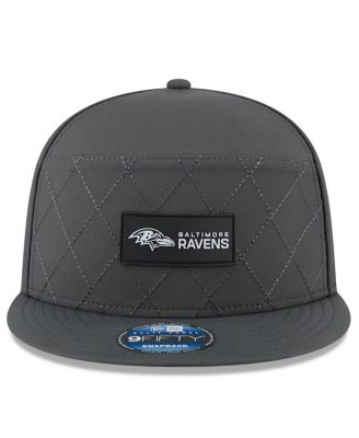 Men's Charcoal Baltimore Ravens 2025 Sideline Cold Weather Split Panel 9FIFTY Snapback Hat