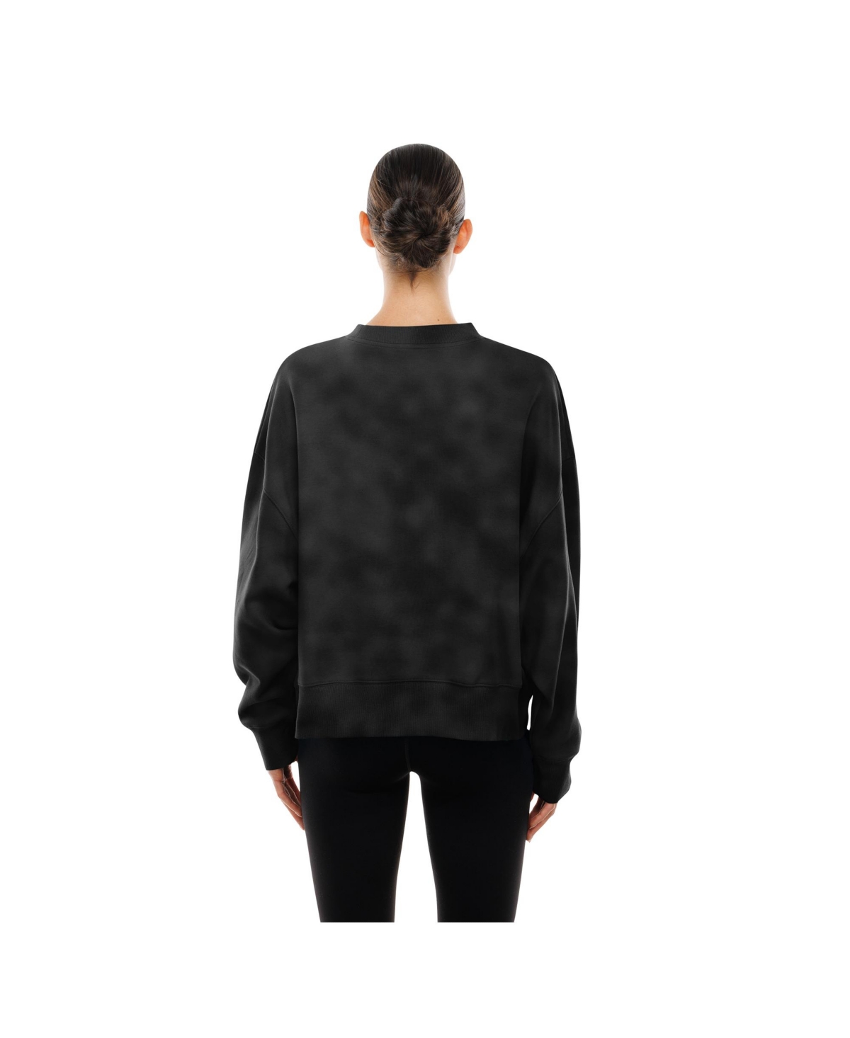 New Era Women's Black Seattle Kraken Oversized Throwback Mineral Wash Sweatshirt In Black