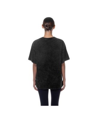 Women's Black Golden State Warriors Throwback Mineral Wash Oversized T-Shirt