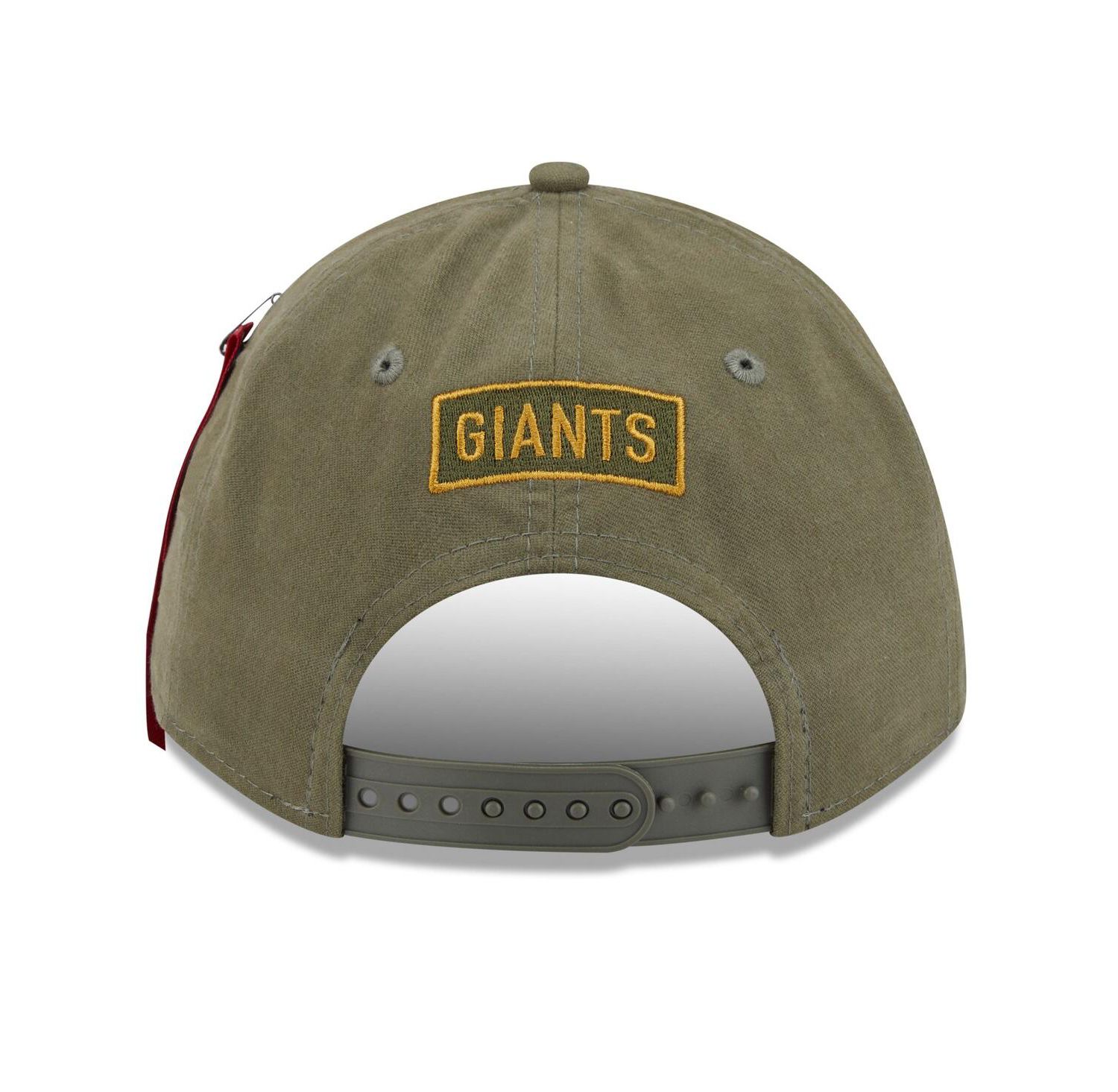 x Alpha Industries Men's Olive New York Giants A-Frame 9FORTY Adjustable Hat