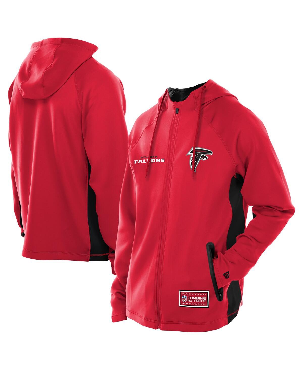 New Era Men's Red Atlanta Falcons Combine Authentic Raglan Scuba Full-Zip Hoodie