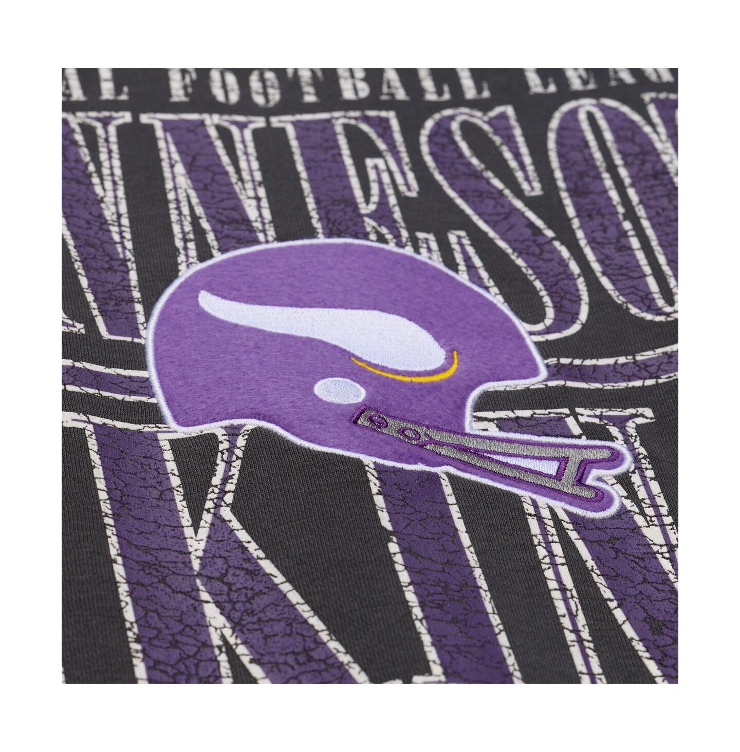Мужская толстовка Mitchell & Ness Black Minnesota Vikings Downtown Crew Vintage Logo — фото 2