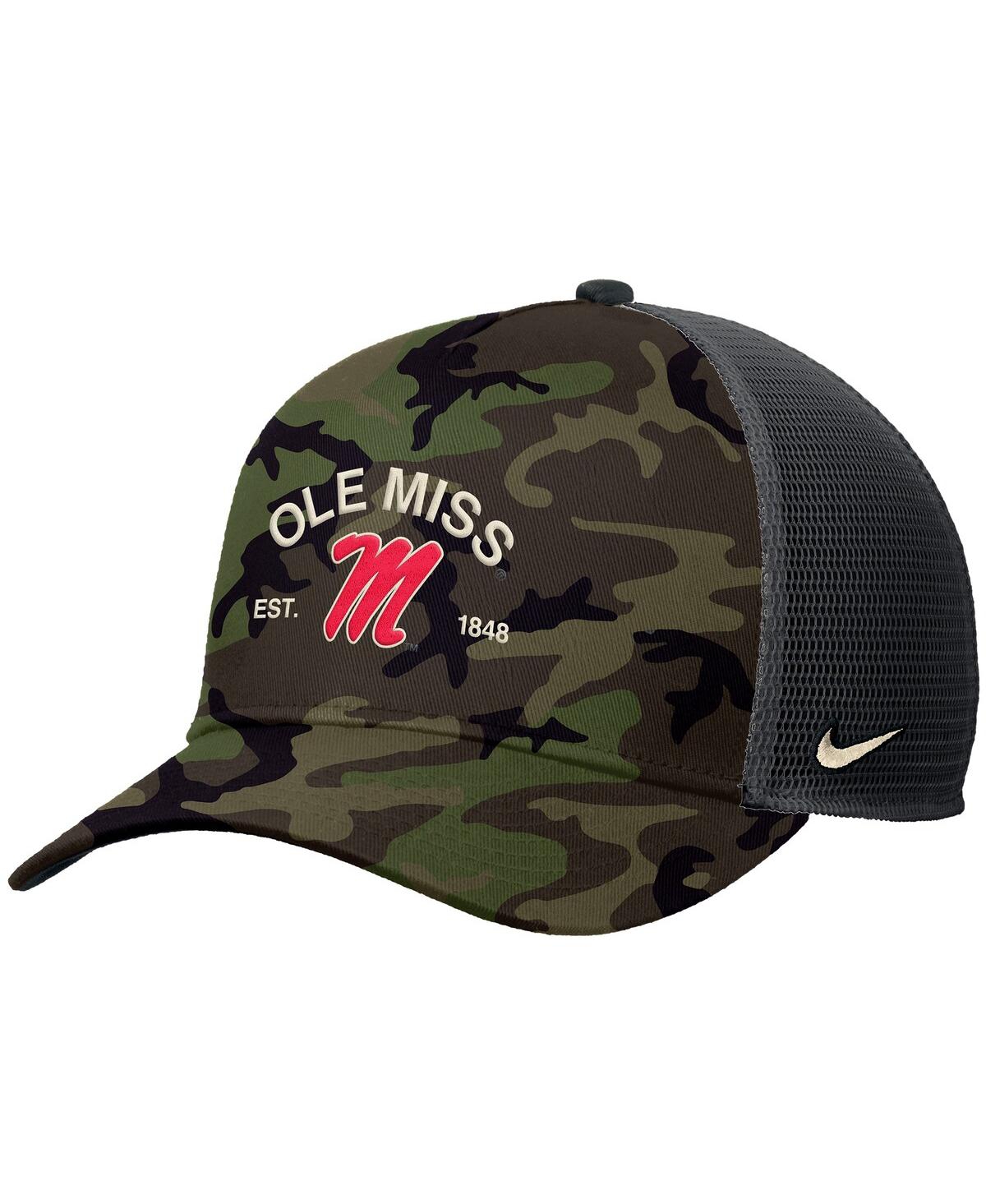 Nike Men's Camo Ole Miss Rebels 2025 Military Appreciation Rise Adjustable Trucker Hat