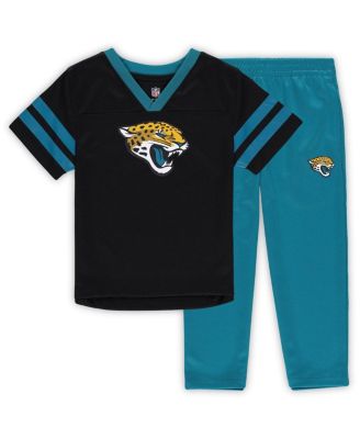 Outerstuff - Toddler Black/Teal Jacksonville Jaguars Red Zone V-Neck T-Shirt and Pants Set