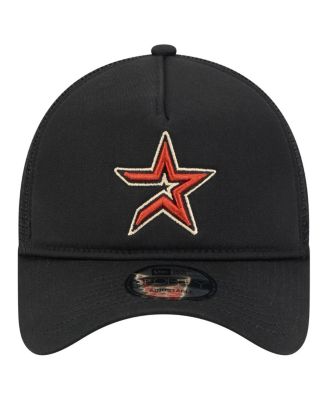 Men's Black Houston Astros 9FORTY A-Frame Trucker Adjustable Hat