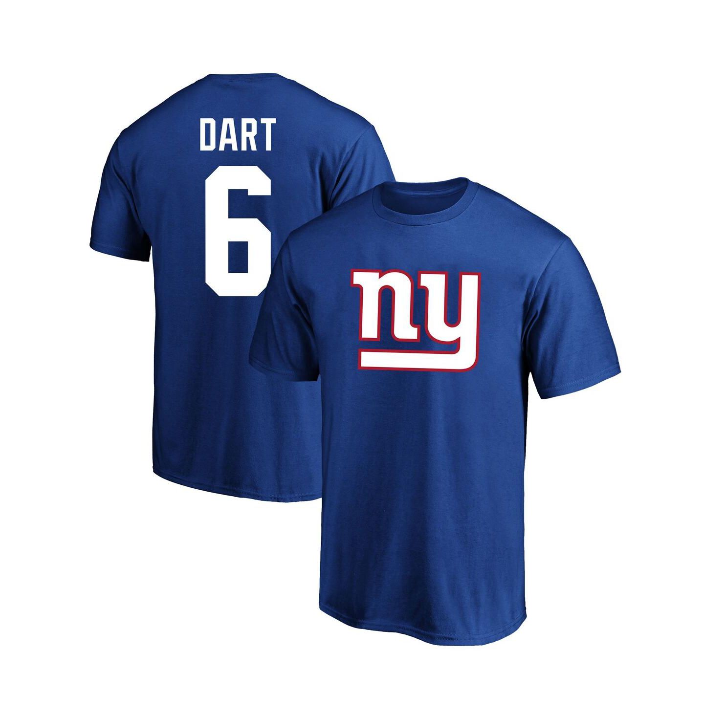 Мужская футболка Fanatics Jaxson Dart Royal New York Giants Big & Tall Name & Number — фото 1