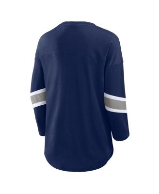 Women's Navy Dallas Cowboys Plus Size Redzone 3/4-Sleeve Scoop Neck T-Shirt