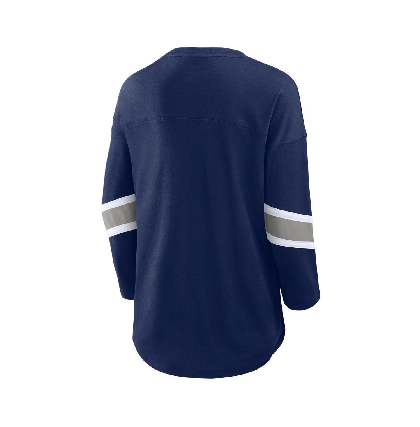 Женская футболка Fanatics Navy Dallas Cowboys Plus Size Redzone 3/4-Sleeve Scoop Neck — фото 2