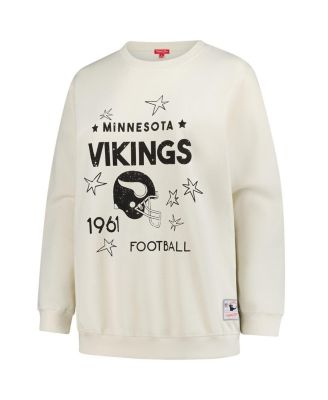 Women's Cream Minnesota Vikings Plus Size Shooting Star Sweatshirt