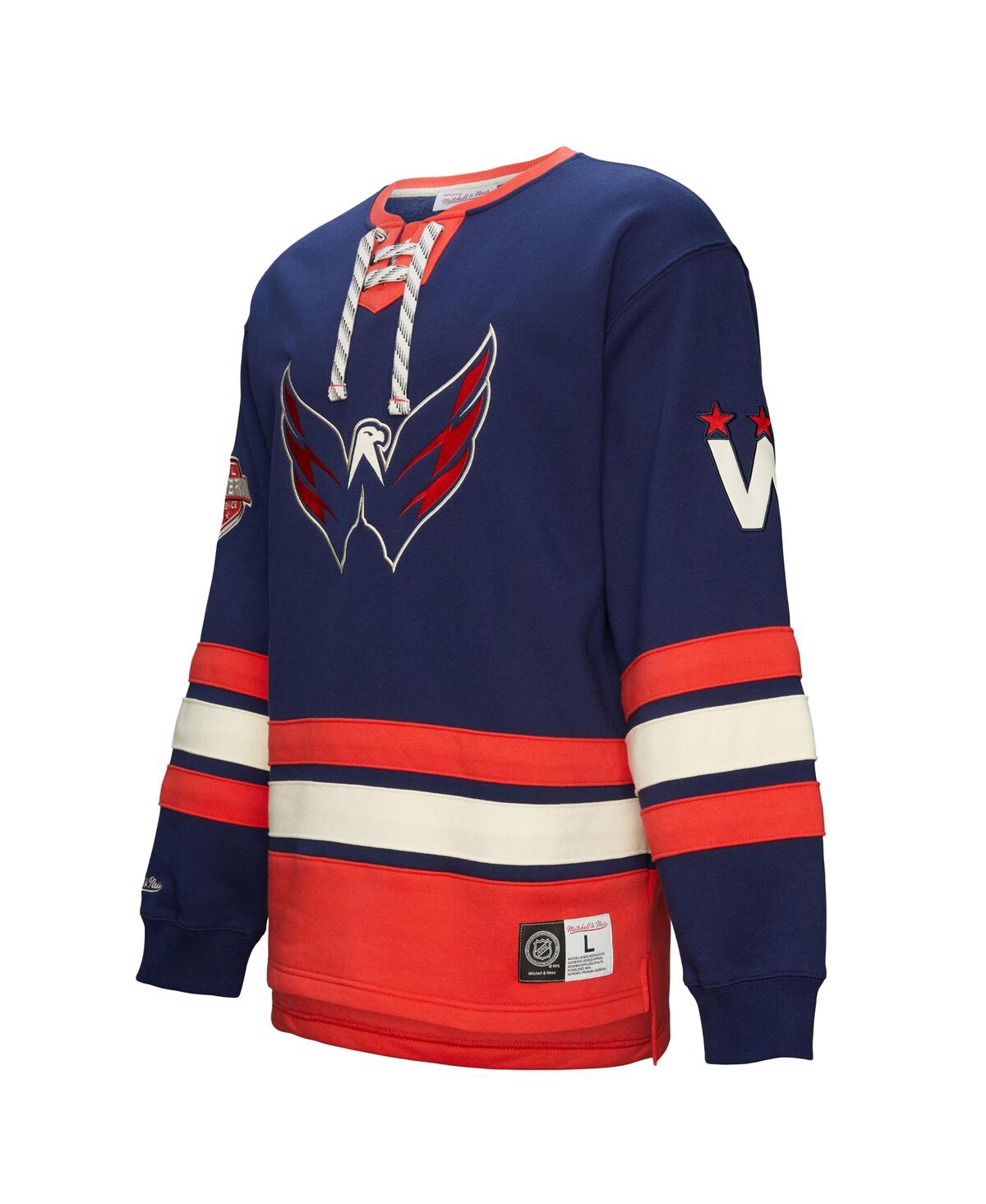 Mitchell & Ness Men's Navy Washington Capitals Heritage Lace-up Pullover Sweatshirt In Multi