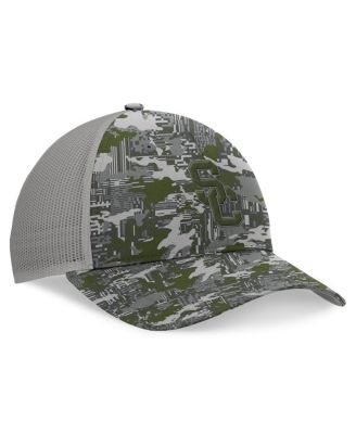 Men's Gray USC Trojans OHT Military Appreciation Pledge Trucker Camo Adjustable Hat