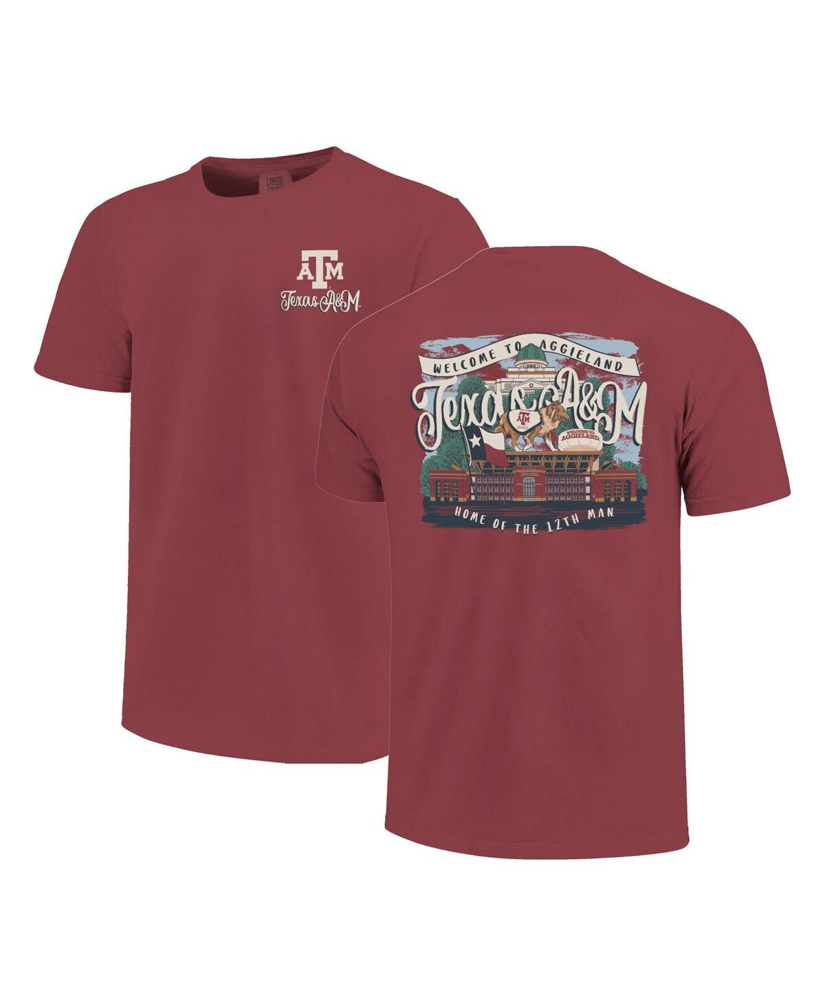Image One Women's Maroon Texas A&M Aggies Comfort Colors Campus Scene Drawing Script T-Shirt
