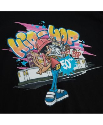 Men's and Women's Black 50th Anniversary of Hip-Hop Graffiti Long Sleeve T-Shirt