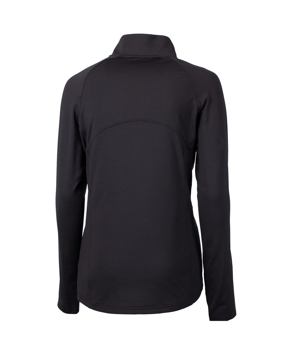 Cutter & Buck Women's Black New England Patriots Throwback Logo Adapt Eco Knit Stretch Half-Zip Pullover Sweatshirt