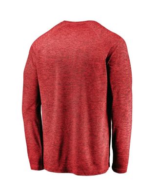 Men's Athletic Red Washington Capitals Iconic Striated Breezer Raglan Long Sleeve T-Shirt