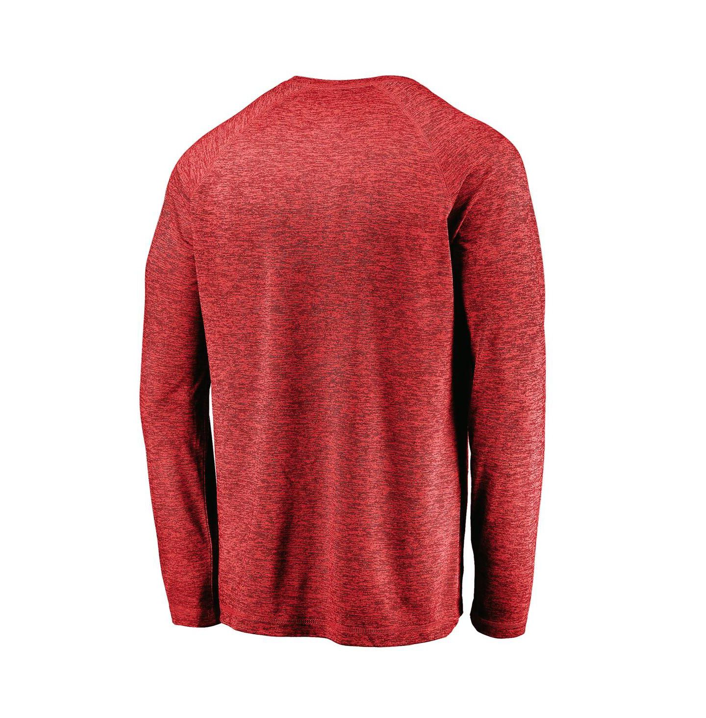 Мужская футболка Fanatics Athletic Red Washington Capitals Iconic Striated Breezer Raglan Long Sleeve — фото 2