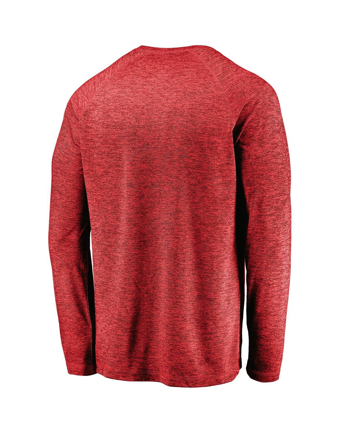 Fanatics Men's Athletic Red Washington Capitals Iconic Striated Breezer Raglan Long Sleeve T-Shirt