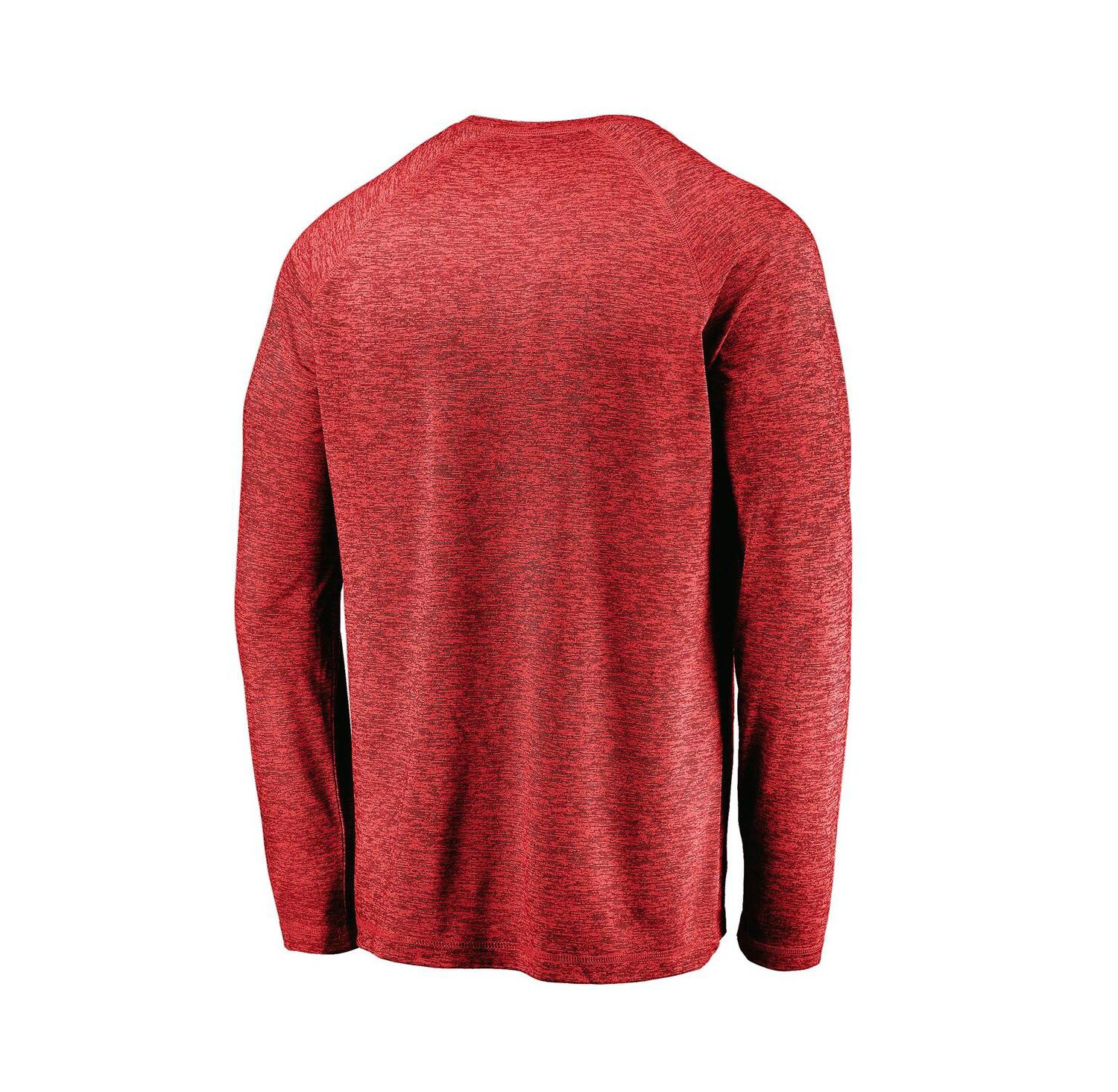 Men's Athletic Red Washington Capitals Iconic Striated Breezer Raglan Long Sleeve T-Shirt