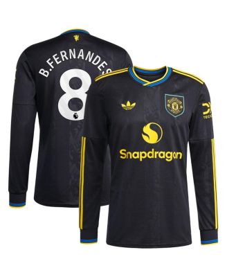 adidas - Men's Bruno Fernandes Black Manchester United 2025/26 Third Replica Long Sleeve Player Jersey