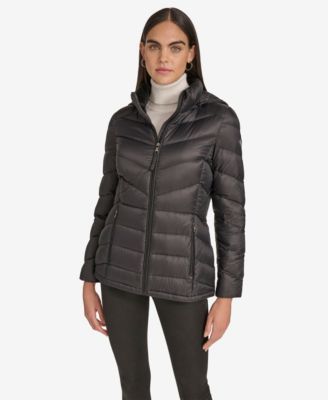 Women's Short Faux Fur Collar Puffer Jacket