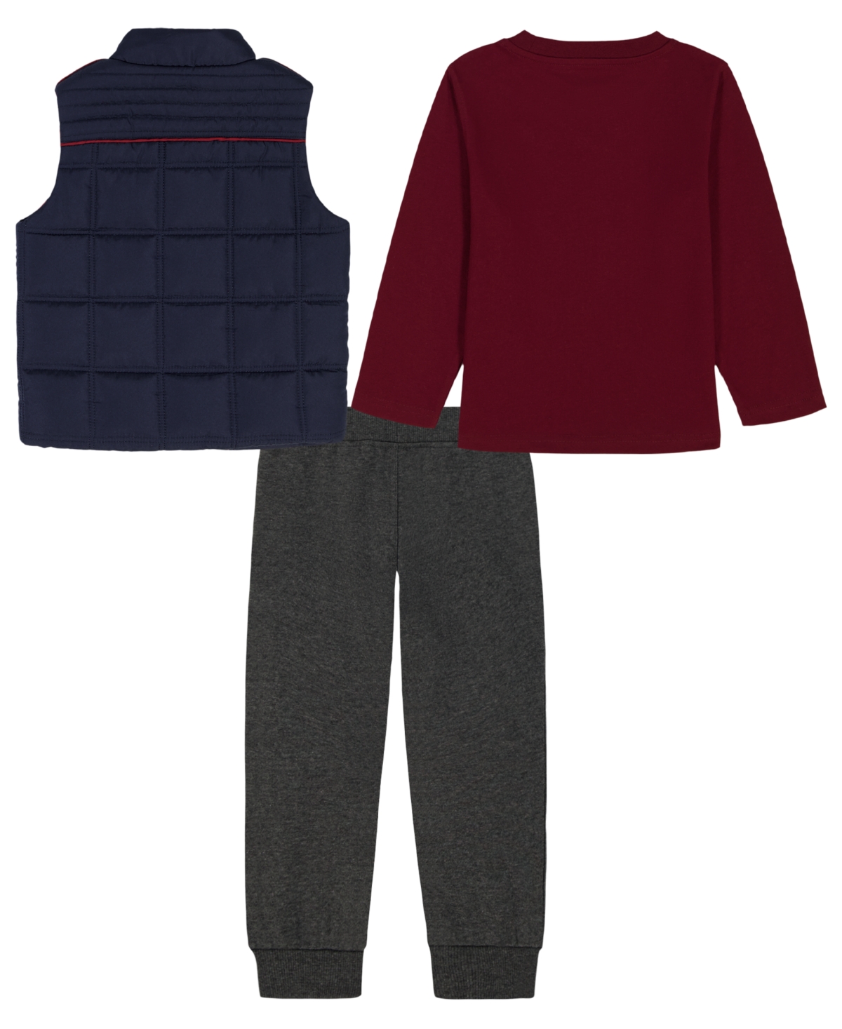 Tommy Hilfiger Boys Toddler 2T-4T 3-Piece Crewneck T-Shirt, Vest and Jogger Set