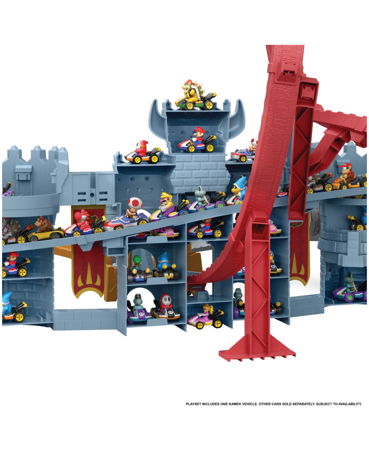 Hot Wheels Mario Kart Bowser's Castle Track Set and Vehicle