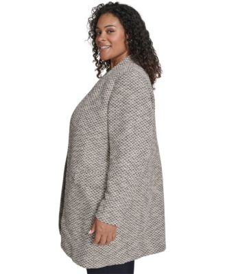 Women's Plus Size Collarless Shoulder Padded Jacket