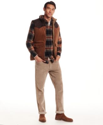 Weatherproof Vintage Mens Western Cord Suede Vest Flannel Shirt Superfine Corduroy Pants In Brown