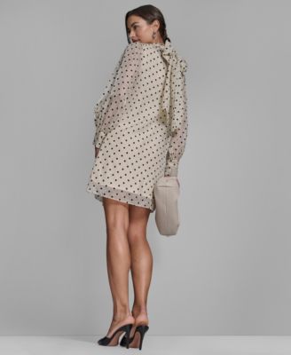 Women's Organza Mock Neck Two-Piece Shift Dress