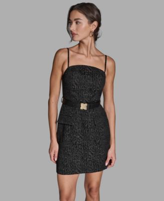 Women's Cheetah Textured Tweed Sheath dress