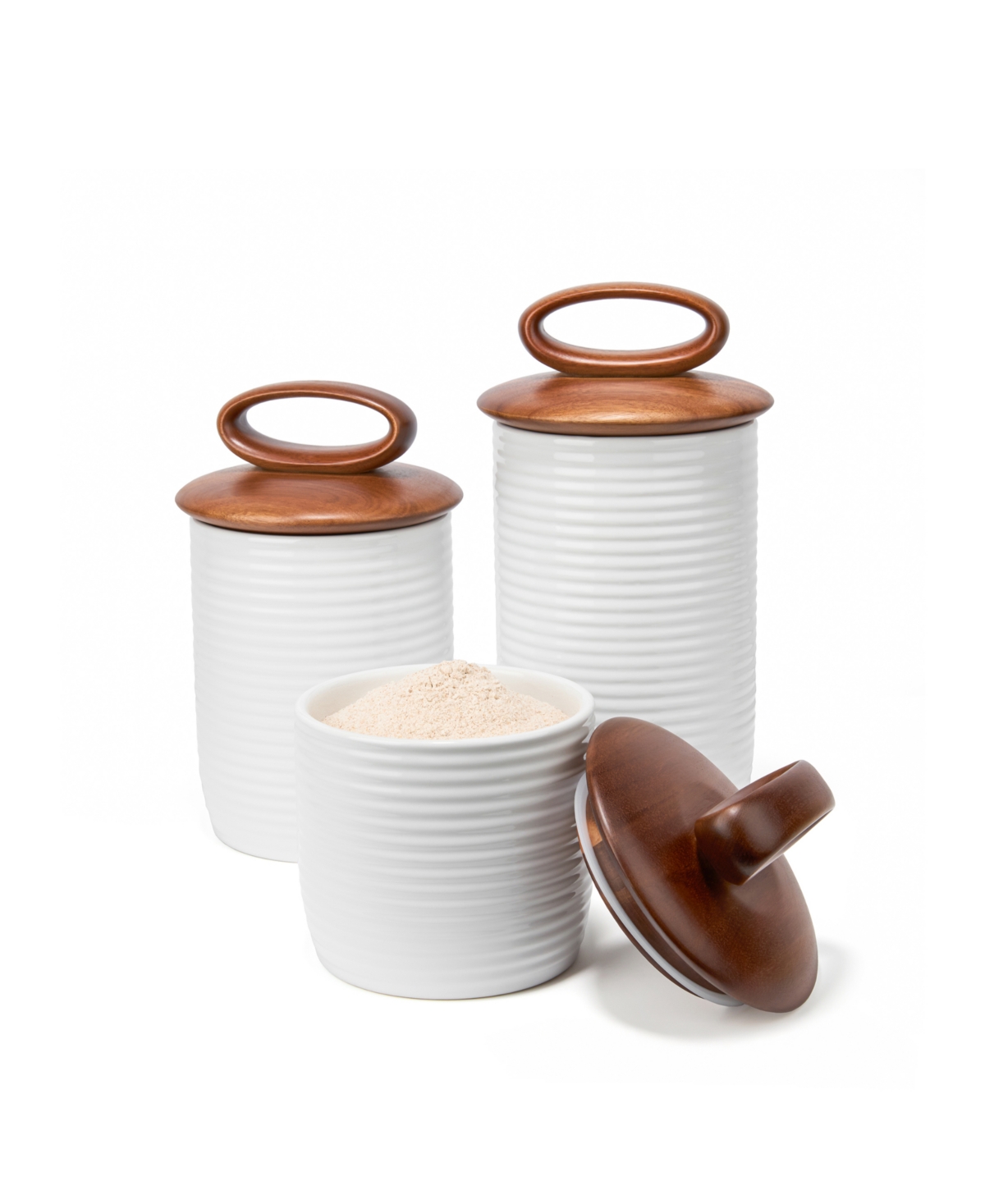 Nambe Breaking Bread Medium Canister In White