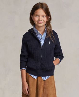 Polo Ralph Lauren - Girls 7-16 Mini-Cable Full-Zip Hoodie