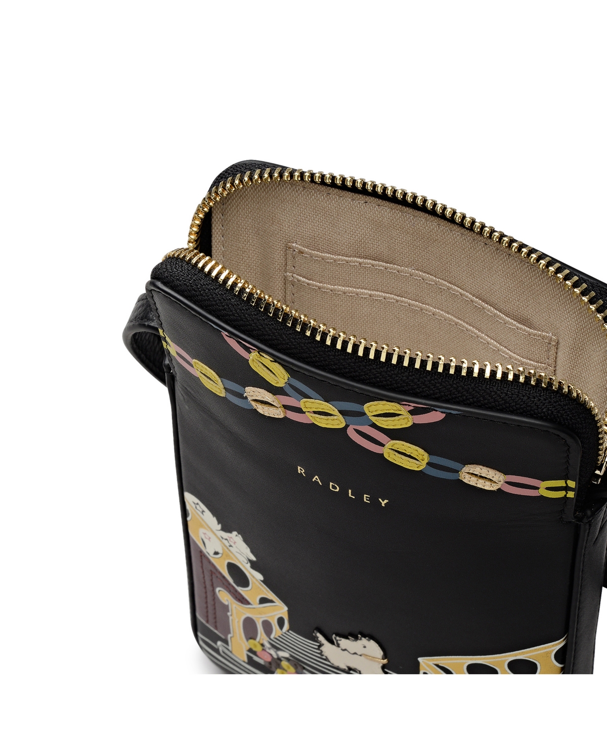 Radley London Party Pals Mini Phone Crossbody Bag In Black