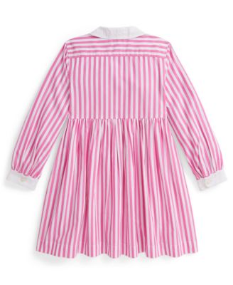 Girls' 2T-6X Striped Long-Sleeve Shirt Dress