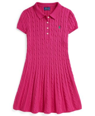 Polo Ralph Lauren - Girls 7-16 Cable-Knit Short-Sleeve Sweater Dress