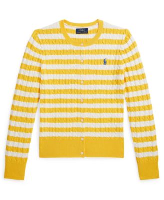 Polo Ralph Lauren - Girls 7-16 Striped Mini-Cable Cardigan