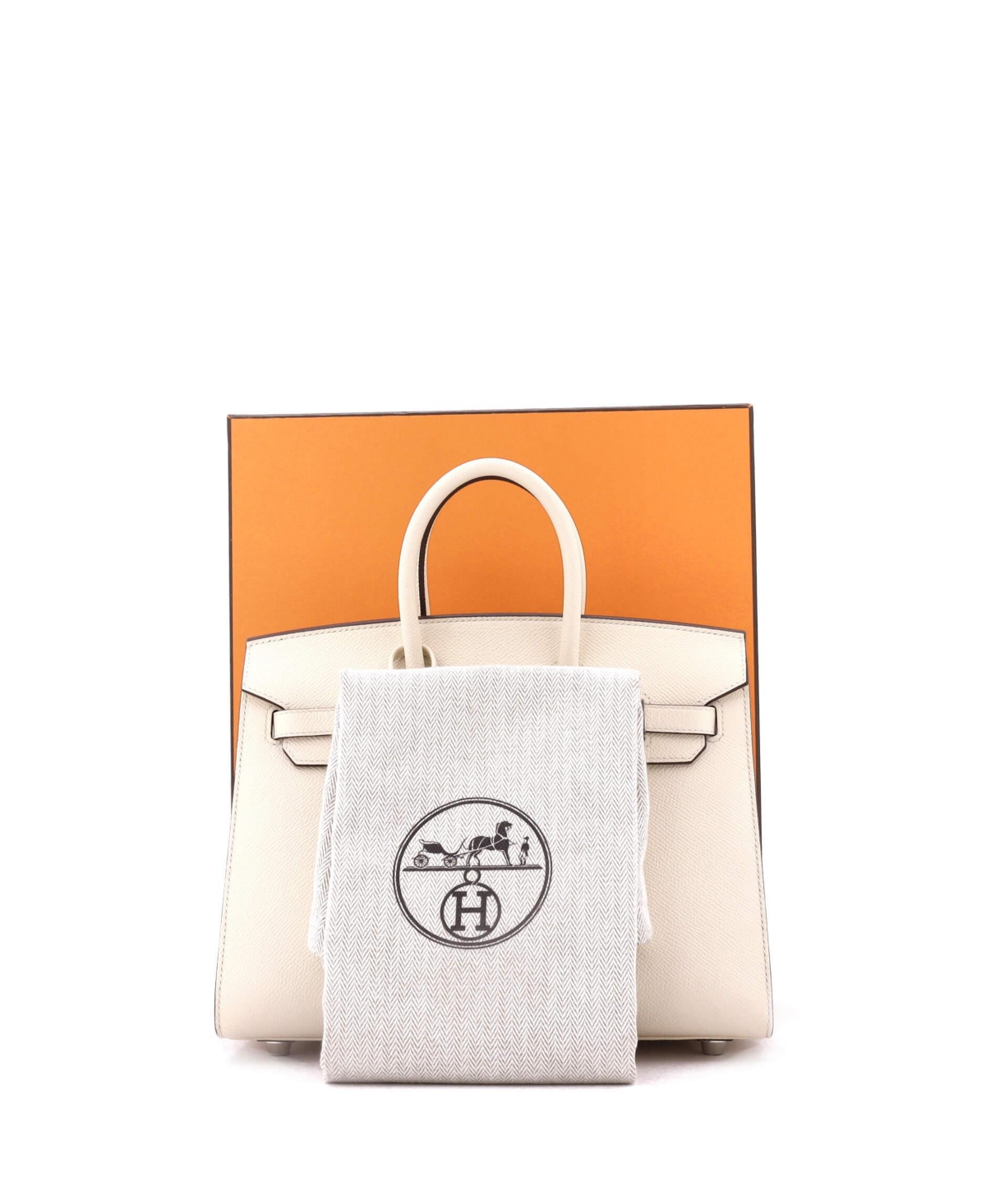 Pre-Owned Hermes Birkin 25 Handbag Light Epsom with Palladium Hardware