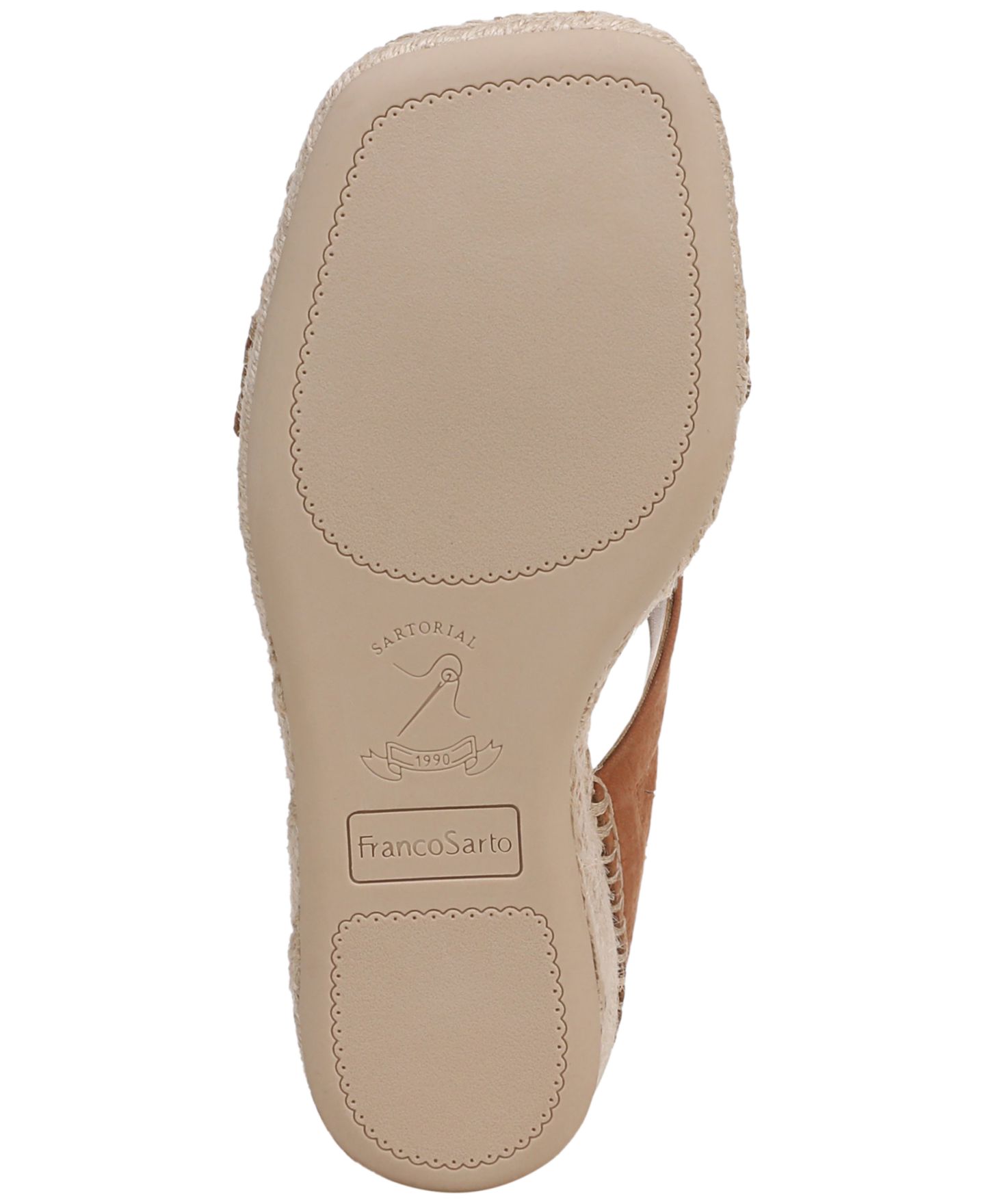Женские сандалии Franco Sarto Farren Square Toe Espadrille, цвет: Карамельный коричневый кожаный — фото 5