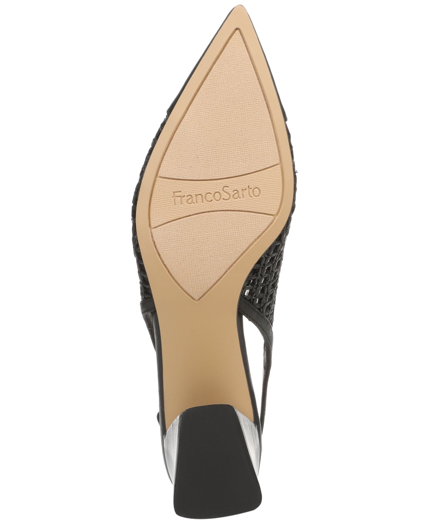 Женские туфли Franco Sarto Racer Pointed Toe Slingback, цвет: Чёрная искусственная кожа — фото 5