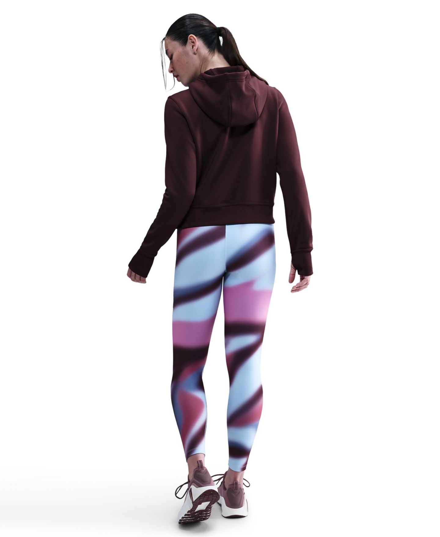 Женское худи Nike Therma-FIT, цвет: Бордовый — фото 5
