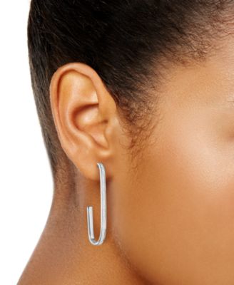 Glitter Polished 2-Pc. Set J-Hoop Earrings in Sterling Silver