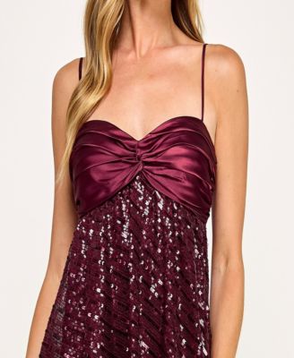 Juniors' Sequined Babydoll Dress