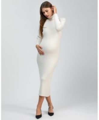 Maternity Ribbed Turtleneck Bodycon Maxi Dress Giorgia